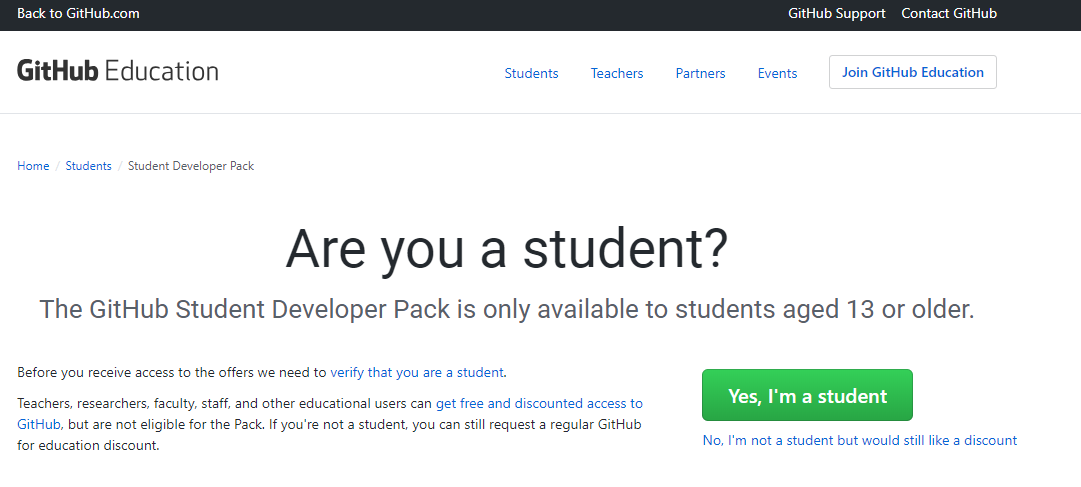 Are you a student  - GitHub Education.png